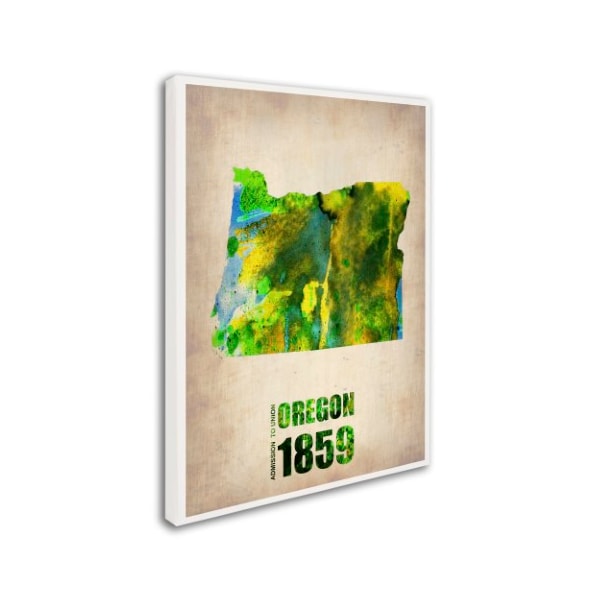 Naxart 'Oregon Watercolor Map' Canvas Art,24x32